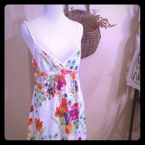 White sundress with flowers.